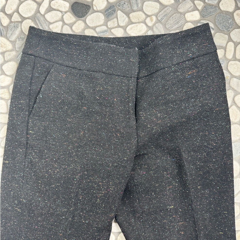 Talbots Black Tweed wool Blend Pants with Multicolor Speckles